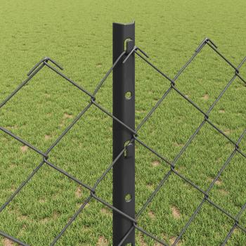 Maschendrahtzaun mit Pfosten 25 x 1,2 m PVC-beschichteter Stahl