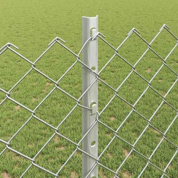 Zaun mit Pfosten Silber 1,2 x 10 m Stahl