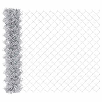 Zaun mit Pfosten Silber 1,2 x 10 m Stahl