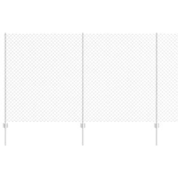 Maschendrahtzaun mit Pfosten 10 x 1,4 m Verzinkter Stahl Silber