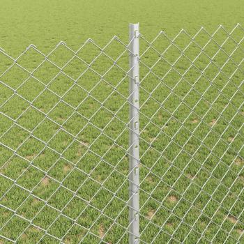 Maschendrahtzaun mit Pfosten 10 x 1,4 m Verzinkter Stahl Silber