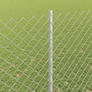 Zaun mit Pfosten Silber 1,5 x 10 m Stahl