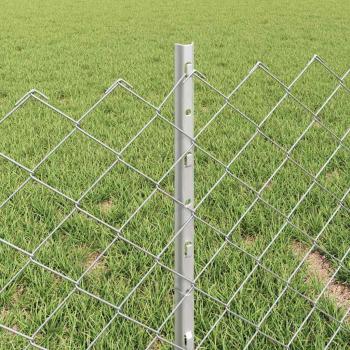 Zaun mit Pfosten Silber 0,4 x 10 m Stahl