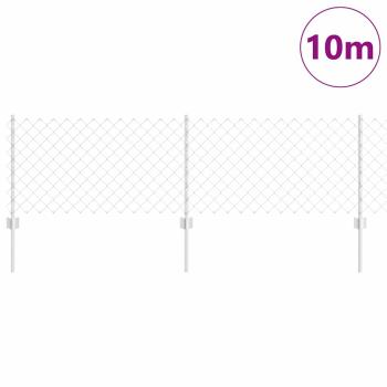 Maschendrahtzaun mit Pfosten 10 x 0,6 m Verzinkter Stahl Silber
