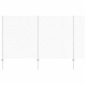 Zaun mit Pfosten Silber 1,4 x 10 m Stahl