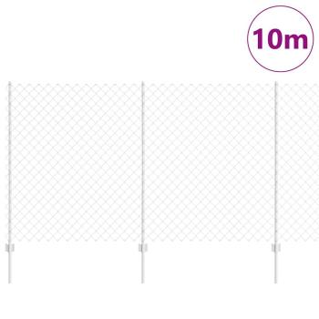 Zaun mit Pfosten Silber 1,4 x 10 m Stahl