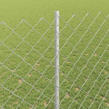Zaun mit Pfosten Silber 1,4 x 10 m Stahl