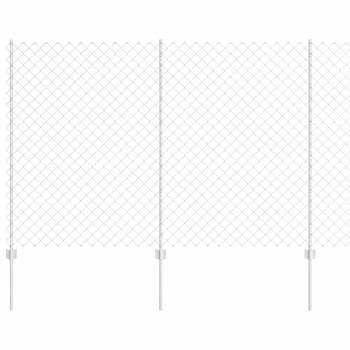 Zaun mit Pfosten Silber 1,6 x 10 m Stahl