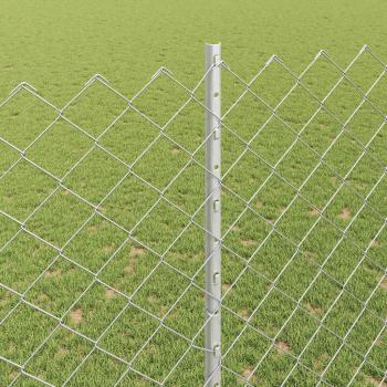 Zaun mit Pfosten Silber 1,6 x 10 m Stahl