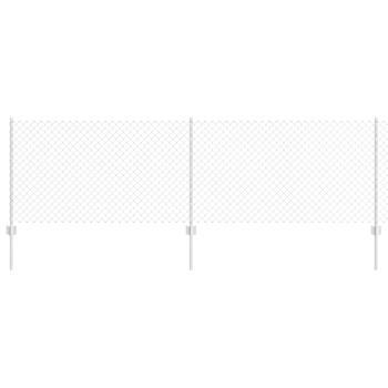 Maschendrahtzaun mit Pfosten 25 x 0,8 m Verzinkter Stahl Silber