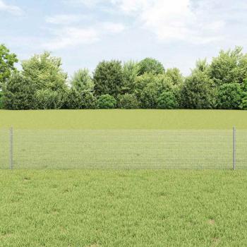 ARDEBO.de - Zaun mit Pfosten Silber 0,4 x 10 m Stahl