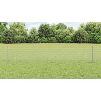 Zaun mit Pfosten Silber 0,4 x 10 m Stahl