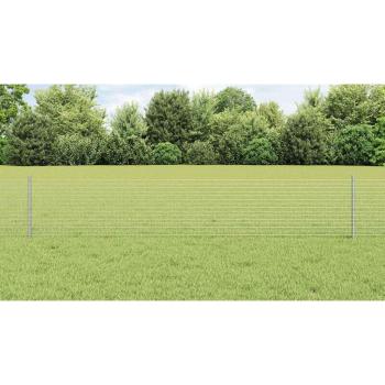 Zaun mit Pfosten Silber 0,4 x 10 m Stahl