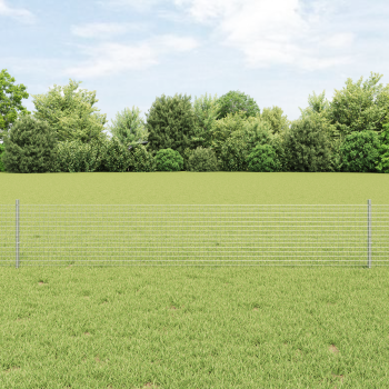 Zaun mit Pfosten Silber 0,4 x 10 m Stahl