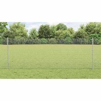Geschweißter Drahtzaun mit Pfosten 10 x 0,8 m Verzinkter Stahl