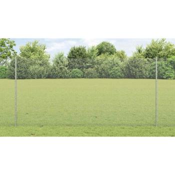 Zaun mit Pfosten Silber 1,2 x 10 m Stahl