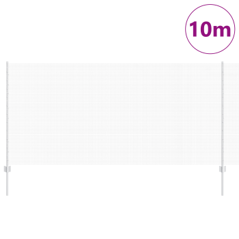 Zaun mit Pfosten Silber 1,2 x 10 m Stahl
