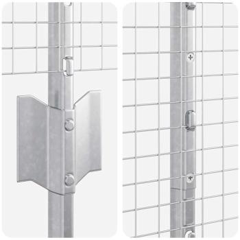 Zaun mit Pfosten Silber 1,2 x 10 m Stahl
