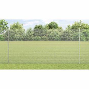 Zaun mit Pfosten Silber 1,5 x 10 m Stahl