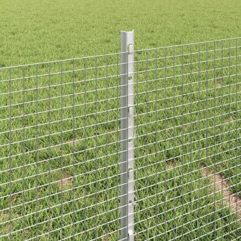 Zaun mit Pfosten Silber 0,4 x 25 m Stahl