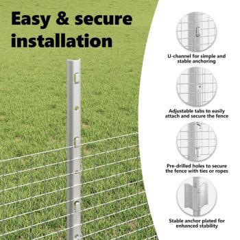 Zaun mit Pfosten Silber 0,5 x 25 m Stahl