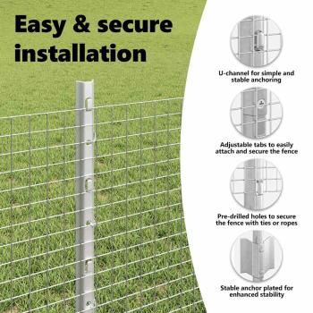 Zaun mit Pfosten Silber 0,6 x 25 m Stahl