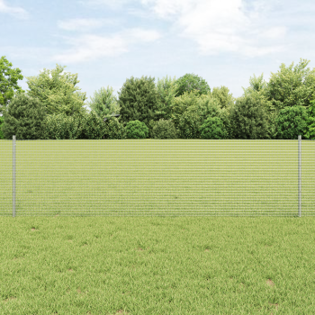 Zaun mit Pfosten Silber 0,6 x 25 m Stahl