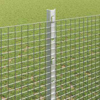 Zaun mit Pfosten Silber 1,2 x 25 m Stahl