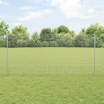 ARDEBO.de - Zaun mit Pfosten Silber 1,2 x 25 m Stahl
