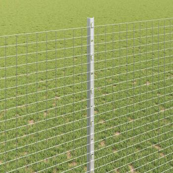 Zaun mit Pfosten Silber 1,4 x 25 m Stahl
