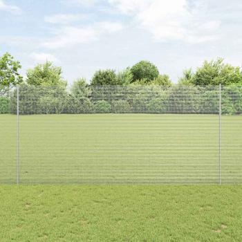 ARDEBO.de - Geschweißter Drahtzaun mit Pfosten 25 x 1,5 m Verzinkter Stahl