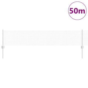Zaun mit Pfosten Silber 0,4 x 50 m Stahl