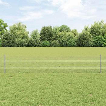 ARDEBO.de - Zaun mit Pfosten Silber 0,4 x 50 m Stahl