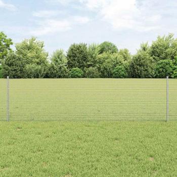 ARDEBO.de - Zaun mit Pfosten Silber 0,6 x 50 m Stahl