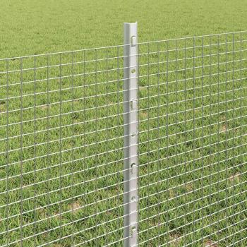 Zaun mit Pfosten Silber 0,6 x 50 m Stahl