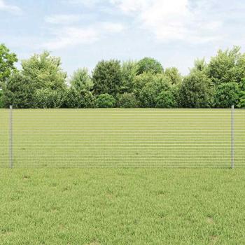 ARDEBO.de - Zaun mit Pfosten Silber 0,6 x 50 m Stahl