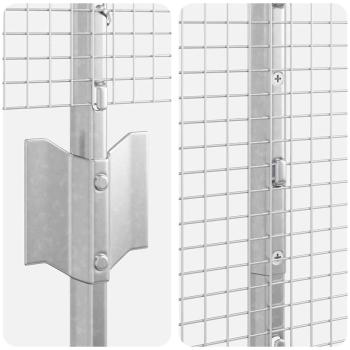 Zaun mit Pfosten Silber 1 x 50 m Stahl