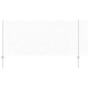 Zaun mit Pfosten Silber 1 x 50 m Stahl