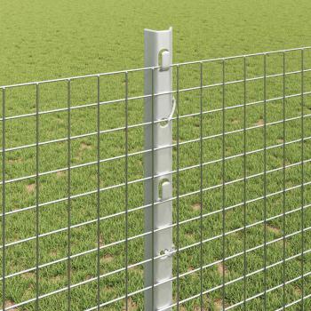 Zaun mit Pfosten Silber 1,2 x 50 m Stahl