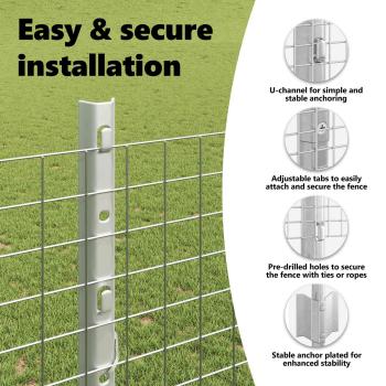 Zaun mit Pfosten Silber 1,2 x 50 m Stahl
