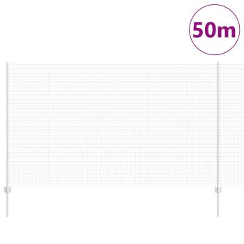 Zaun mit Pfosten Silber 1,4 x 50 m Stahl