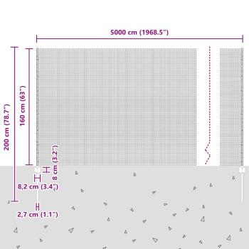 Zaun mit Pfosten Silber 1,6 x 50 m Stahl