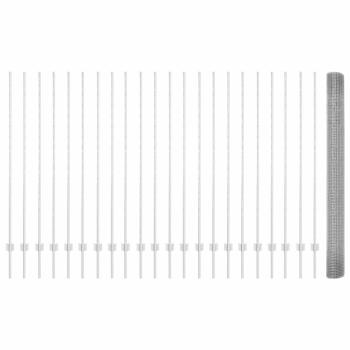 Zaun mit Pfosten Silber 1,6 x 50 m Stahl