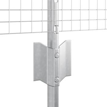 Zaun mit Pfosten Silber 0,4 x 100 m Stahl