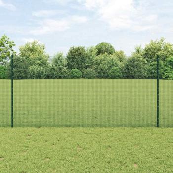 ARDEBO.de - Geschweißter Drahtzaun mit Pfosten 10 x 1,2 m Grün Netz