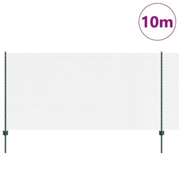 Geschweißter Drahtzaun mit Pfosten 10 x 1,2 m Grün Netz
