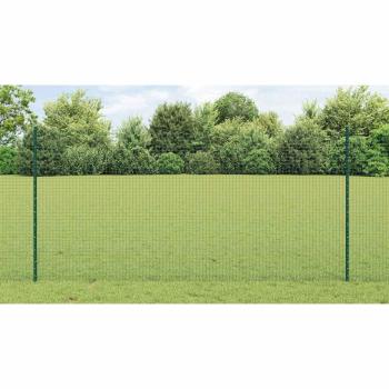 Zaun mit Pfosten Grün 1,2 x 10 m Stahl und PVC