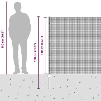 Zaun mit Pfosten Grün 1,4 x 10 m Stahl und PVC