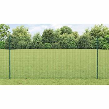 Schweissdrahtzaun mit Pfosten 25 x 1,2 m Grün Netz