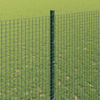 Geschweißter Drahtzaun mit Pfosten 25 x 1,4 m Grün Netz